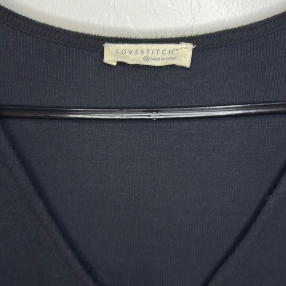 Lovestitch fuzzy black long sleeve button down top M - Picture 8 of 10